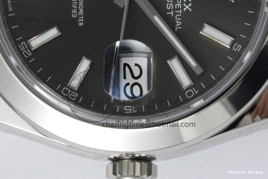 0419 OdorResistant DateJust 41 SS Polished Bezel KING 1:1 Best Edition 904L Steel Gray Stick Dial on Jubilee Bracelet VR 2207